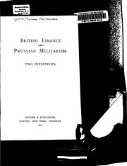 Front cover of British finance and Prussian militarism by Thomas McKinnon Wood