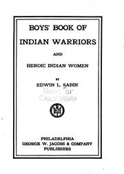 Front cover of Boys' book of Indian warriors and heroic Indian women by Edwin L. Sabin