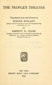 Cover of The people's theater by Romain Rolland