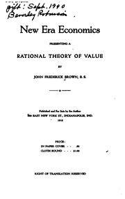 Front cover of New era economics by John Frederick Brown