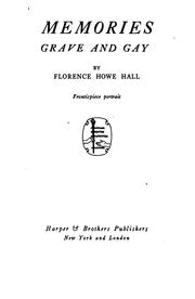Front cover of Memories grave and gay by Florence Howe Hall