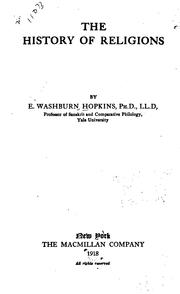 Front cover of The history of religions by Edward Washburn Hopkins