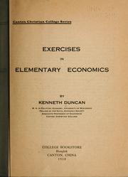 Cover of Exercises in elementary economics by Duncan, Kenneth.