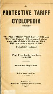 Front cover of Protective tariff cyclopedia (revised) by American Tariff League.