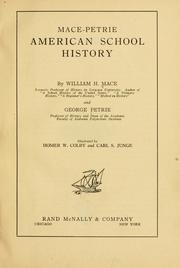 Cover of Mace-Petrie American school history by William H. Mace