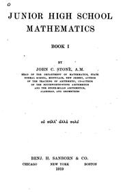 Cover of Junior high school mathematics by John C. Stone