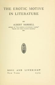 Cover of The erotic motive in literature by Albert Mordell