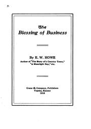 Cover of The blessing of business by E. W. Howe