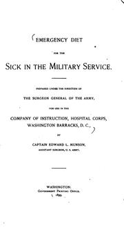 Cover of Emergency diet for the sick in the military service by United States. Surgeon-General's Office.