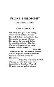 Cover of Feline philosophy by Walter Léon Hess