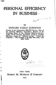 Front cover of Personal efficiency in business by Edward Earle Purinton