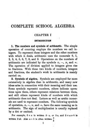 Cover of Complete school algebra by Herbert E. Hawkes