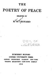 Cover of The poetry of peace by R. M. Leonard