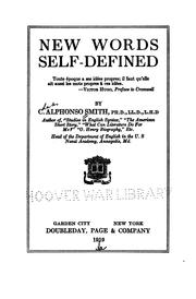Cover of New words self-defined by C. Alphonso Smith