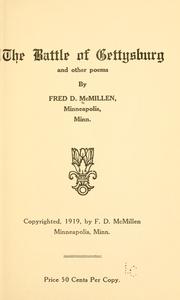Cover of The battle of Gettysburg, and other poems by McMillen, Frederick D.