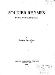 Front cover of Soldier rhymes written while in the service by Joshua Bryan Lee