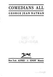Cover of Comedians all by Nathan, George Jean