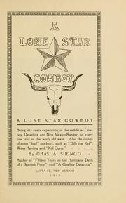 Cover of A Lone Star cowboy by Charles A. Siringo