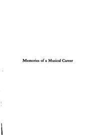 Front cover of Memories of a musical career by Clara Kathleen Rogers