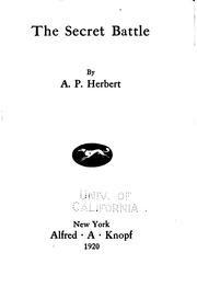 Cover of The secret battle by Alan Patrick Herbert