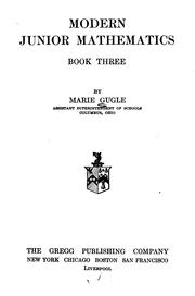 Cover of Modern junior mathematics by Marie Gugle
