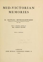 Front cover of Mid-Victorian memories by Matilda Betham-Edwards