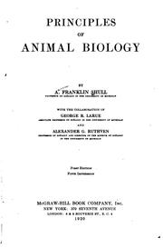 Front cover of Principles of animal biology by Shull, Aaron Franklin