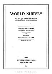 Front cover of World survey by Interchurch World Movement of North America.