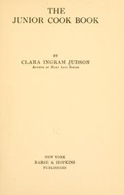 Cover of The junior cook book by Clara Ingram Judson