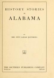 Front cover of History stories of Alabama by Matthews, Pitt Lamar Mrs.