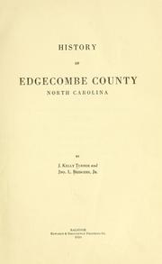 Front cover of History of Edgecombe county, North Carolina by Joseph Kelly Turner