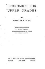 Front cover of Economics for upper grades by Charles F. Dole