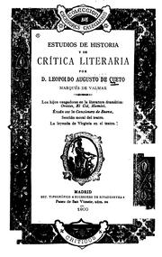 Cover of Estudios de historia y de crítica literaria by Cueto, Leopoldo Augusto de marques de Valmar