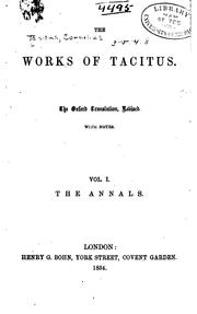 Front cover of The works of Tacitus by P. Cornelius Tacitus