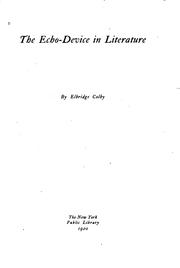 Cover of The echo-device in literature by Elbridge Colby