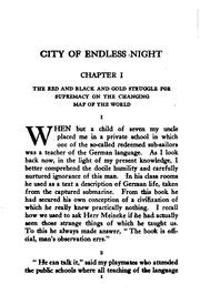 Cover of City of Endless Night by Milo Milton Hastings