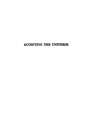 Cover of Accepting the universe by John Burroughs