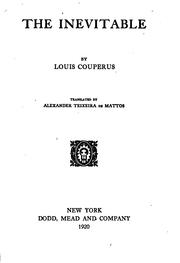 Cover of The inevitable by Louis Couperus