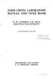 Front cover of Farm crops laboratory manual and note book by Frank Waldo Lathrop