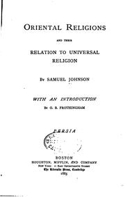Front cover of Oriental religions and their relation to universal religion : India by Samuel Johnson (American preacher)