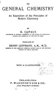 Front cover of Introduction to general chemistry by Hippolyte Engène Copaux