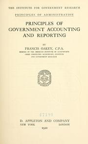 Front cover of Principles of government accounting and reporting by Francis Oakey