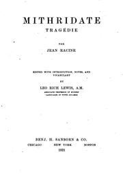 Cover of Mithridate by Jean Racine