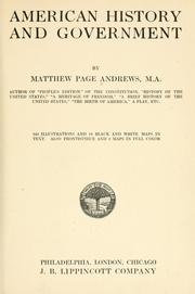 Front cover of American history and government by Andrews, Matthew Page