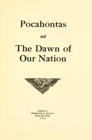 Front cover of Pocahontas and the dawn of our nation by Platt, Charles Davis
