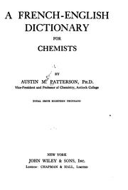 Front cover of A French-English dictionary for chemists by Austin M. Patterson