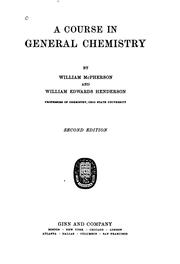 Front cover of A course in general chemistry by McPherson, William