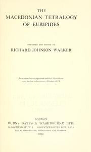 Front cover of The  Macedonian tetralogy of Euripides by Euripides