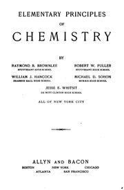 Cover of Elementary principles of chemistry by Raymond Bedell Brownlee