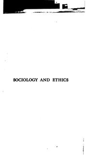 Front cover of Sociology and ethics by Edward Cary Hayes
